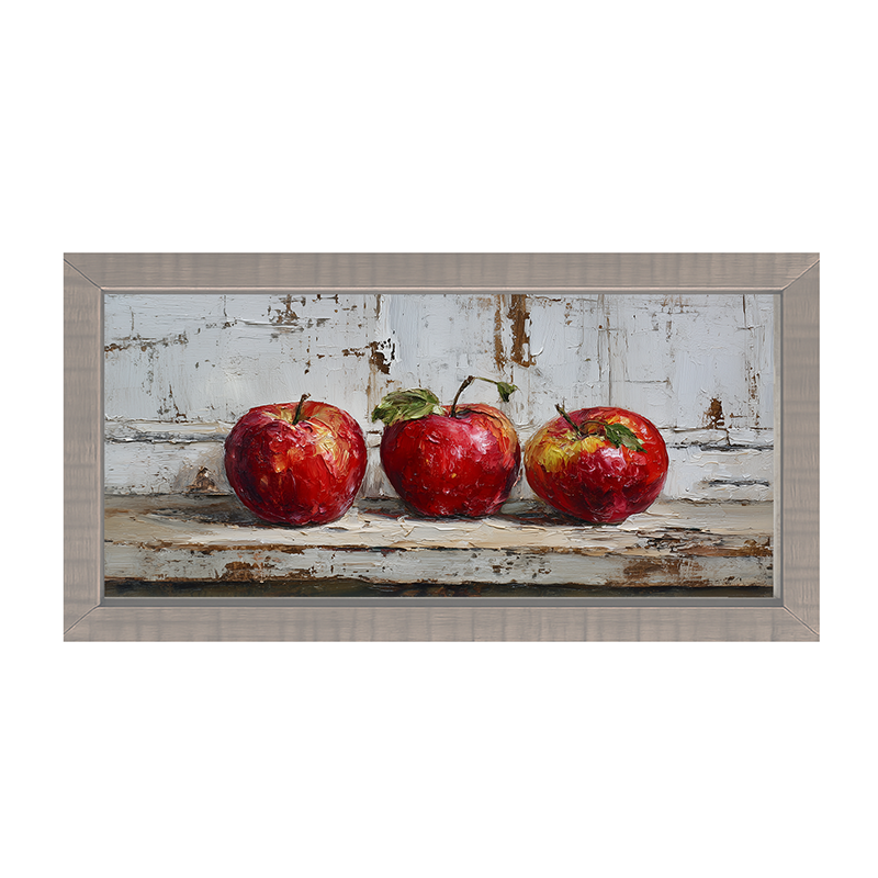 Sideboard Still Life - Three Red Apples - Framed Art