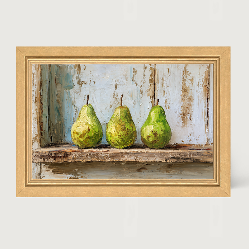 Sideboard Still Life - Three Pears - Framed Art