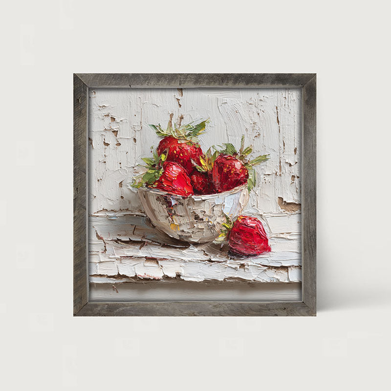 Sideboard Still Life - White Table with Bowl of Strawberries