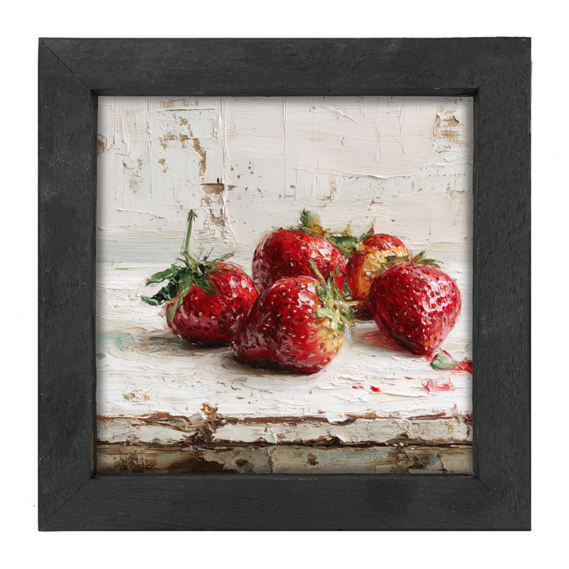 Sideboard Still Life - Five Strawberries - Framed Art