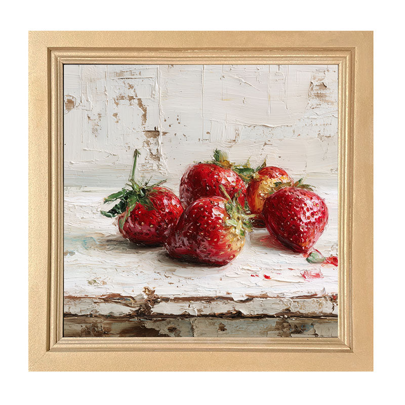 Sideboard Still Life - Five Strawberries - Framed Art