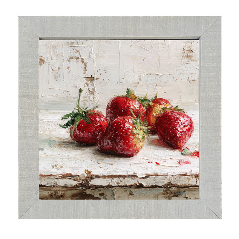 Sideboard Still Life - Five Strawberries - Framed Art