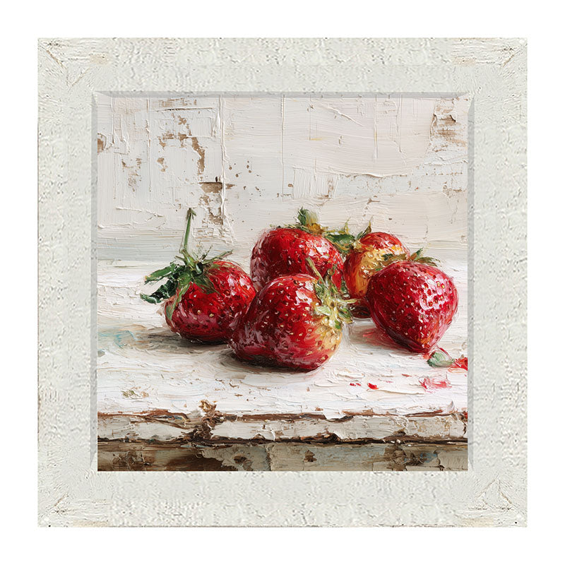 Sideboard Still Life - Five Strawberries - Framed Art