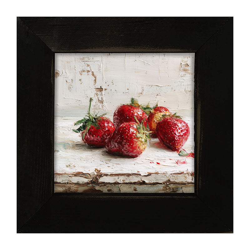 Sideboard Still Life - Five Strawberries - Framed Art