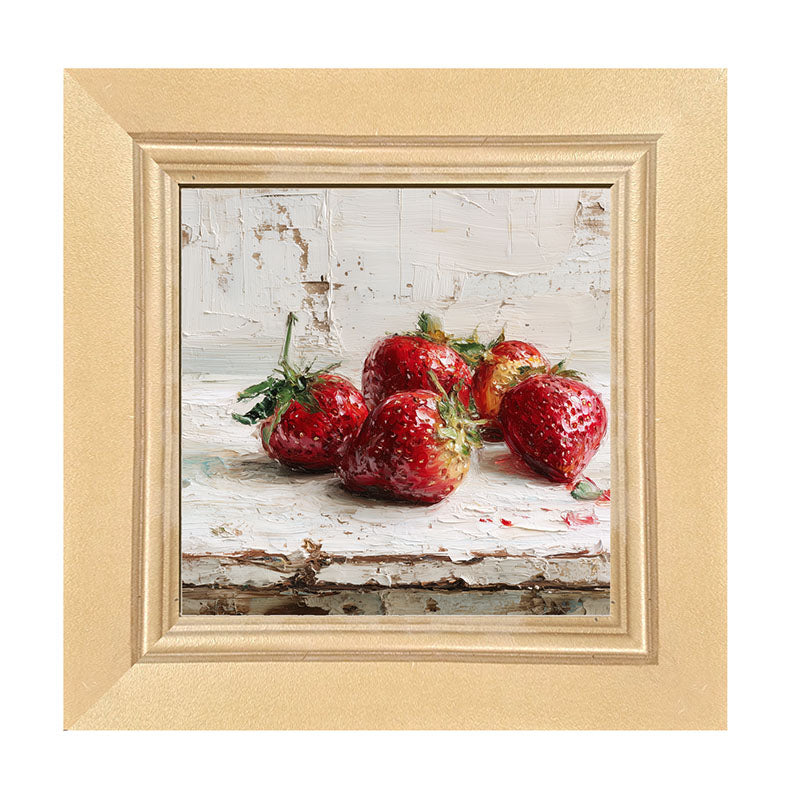 Sideboard Still Life - Five Strawberries - Framed Art