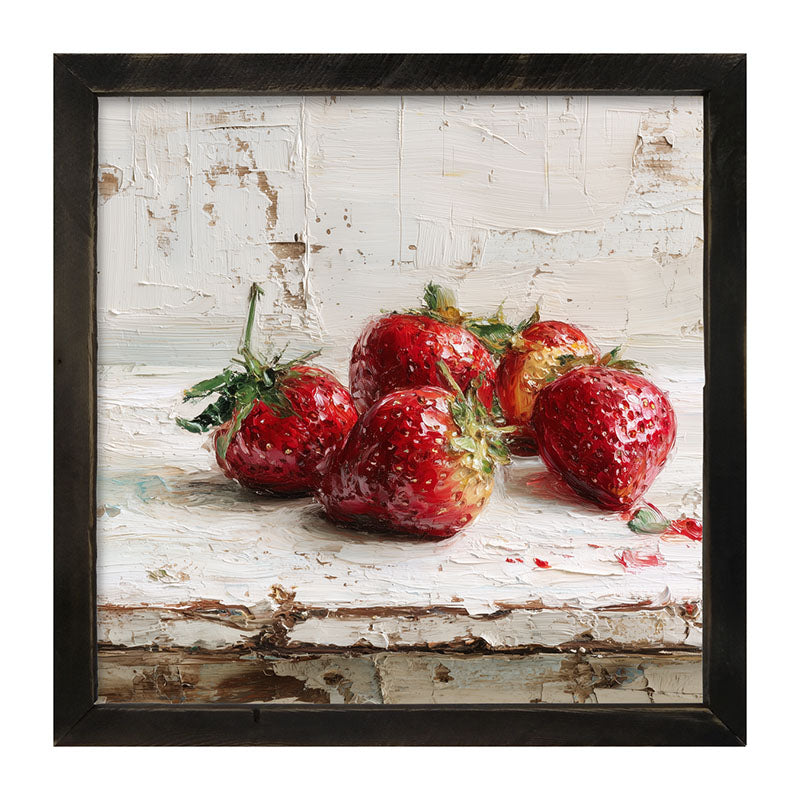 Sideboard Still Life - Five Strawberries - Framed Art