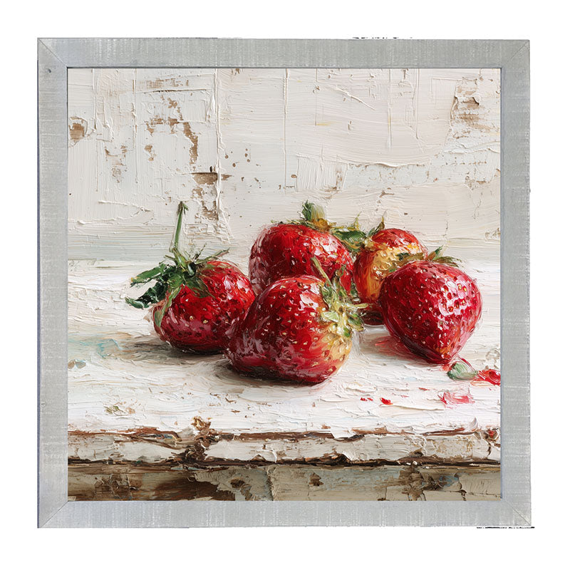 Sideboard Still Life - Five Strawberries - Framed Art