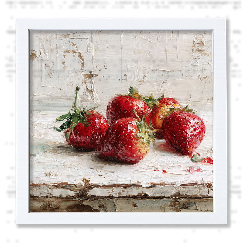 Sideboard Still Life - Five Strawberries - Framed Art