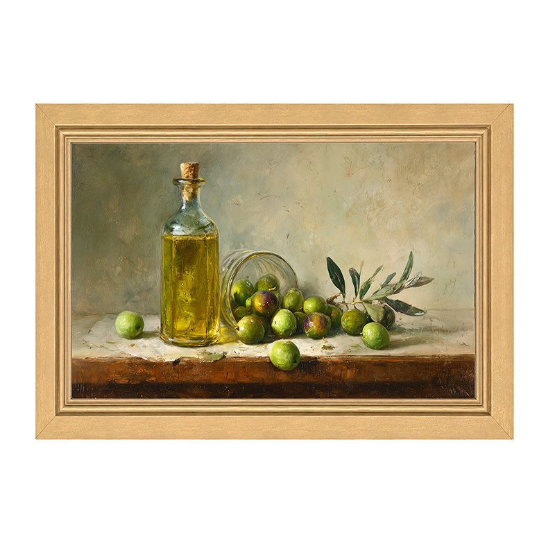 Sideboard Still Life - Green Olives - Framed Art