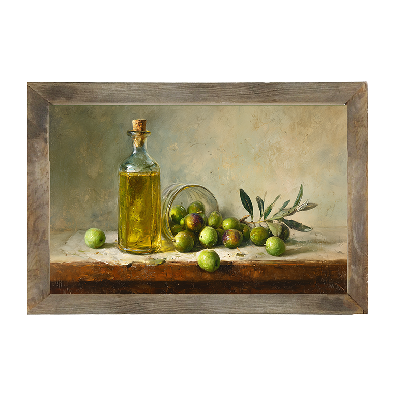 Sideboard Still Life - Green Olives - Framed Art