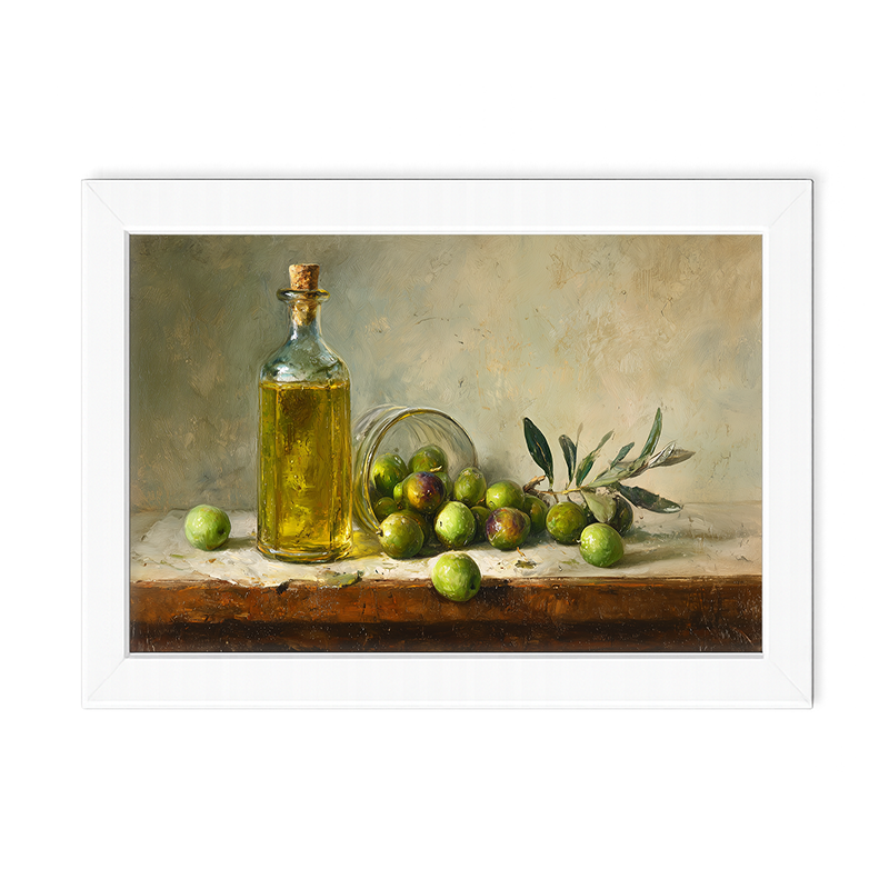 Sideboard Still Life - Green Olives - Framed Art