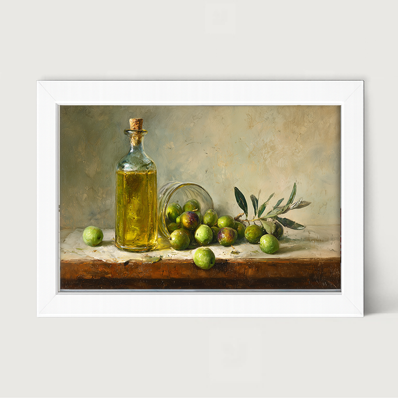 Sideboard Still Life - Green Olives - Framed Art