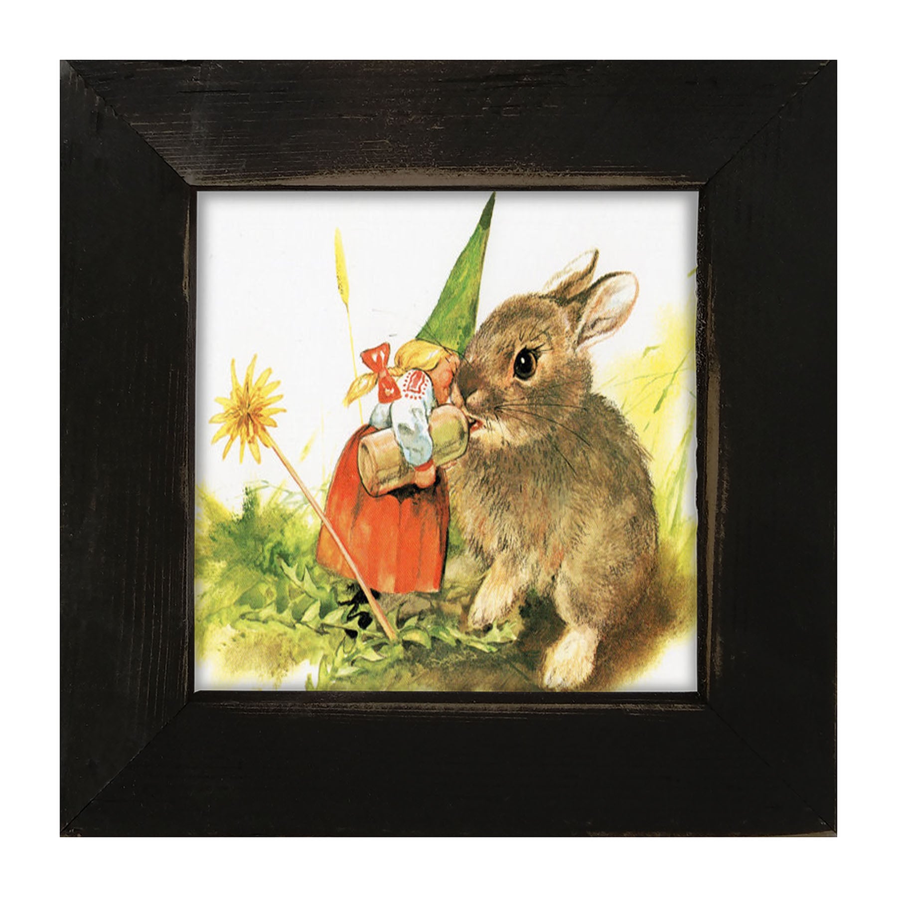 Gnome with Bunny - Framed art