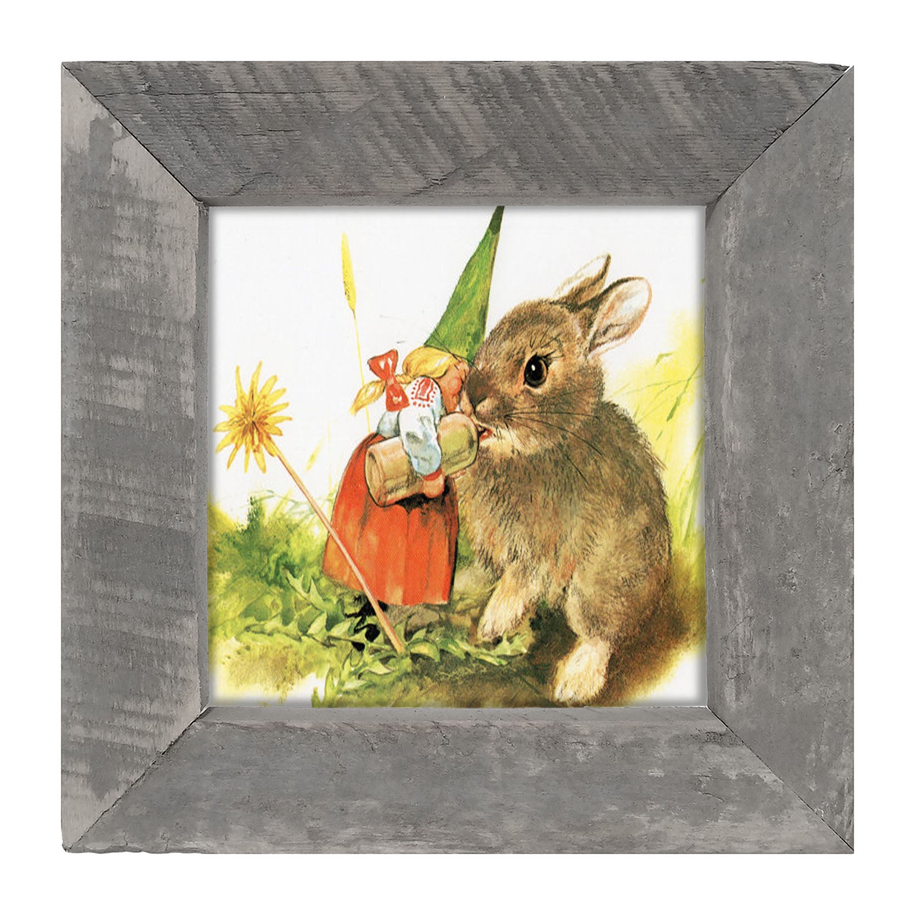 Gnome with Bunny - Framed art