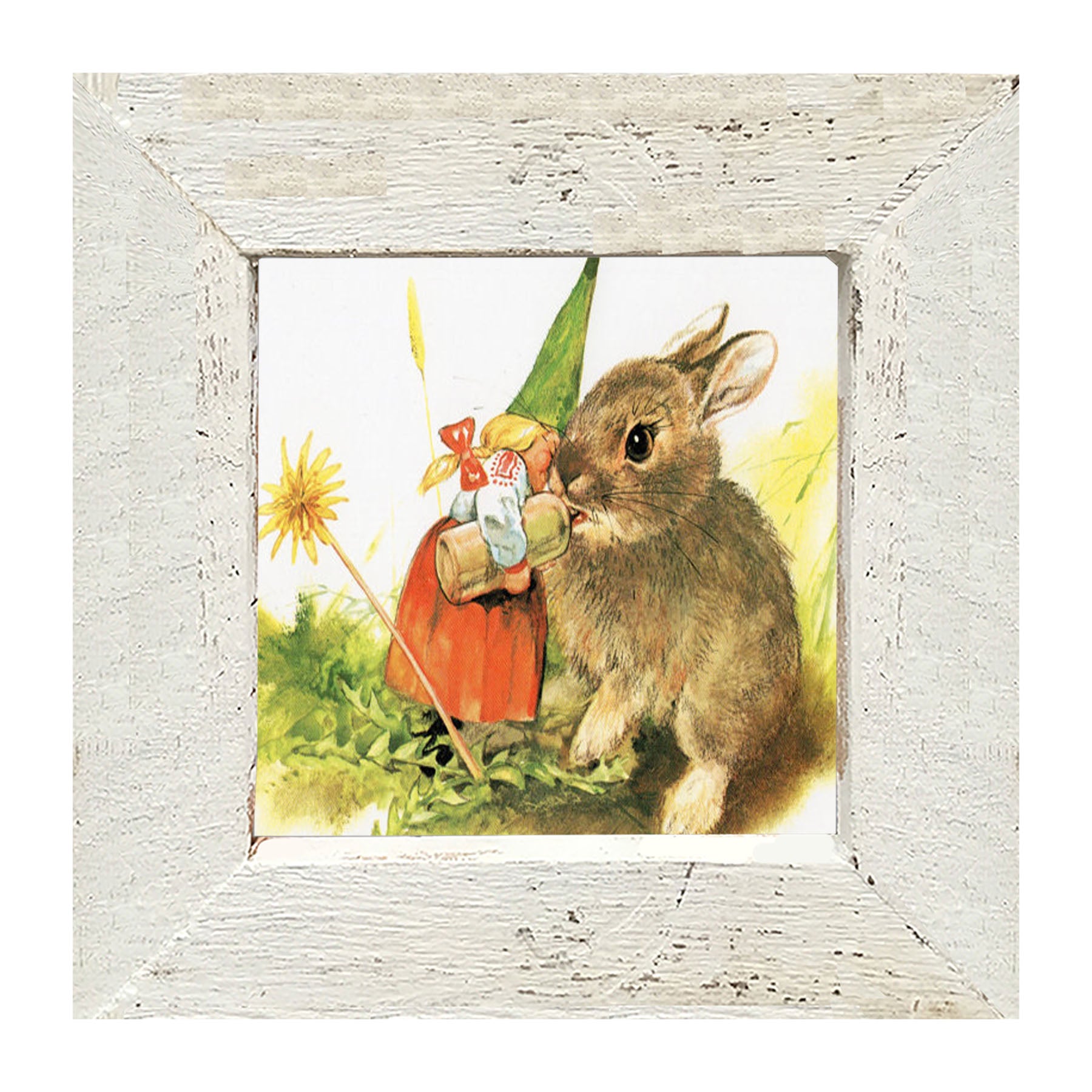 Gnome with Bunny - Framed art