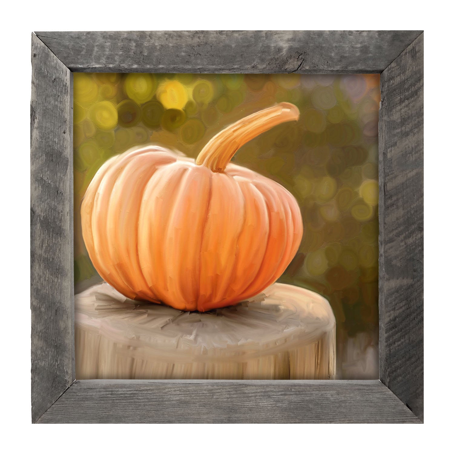 Pumpkin on stump - Framed art