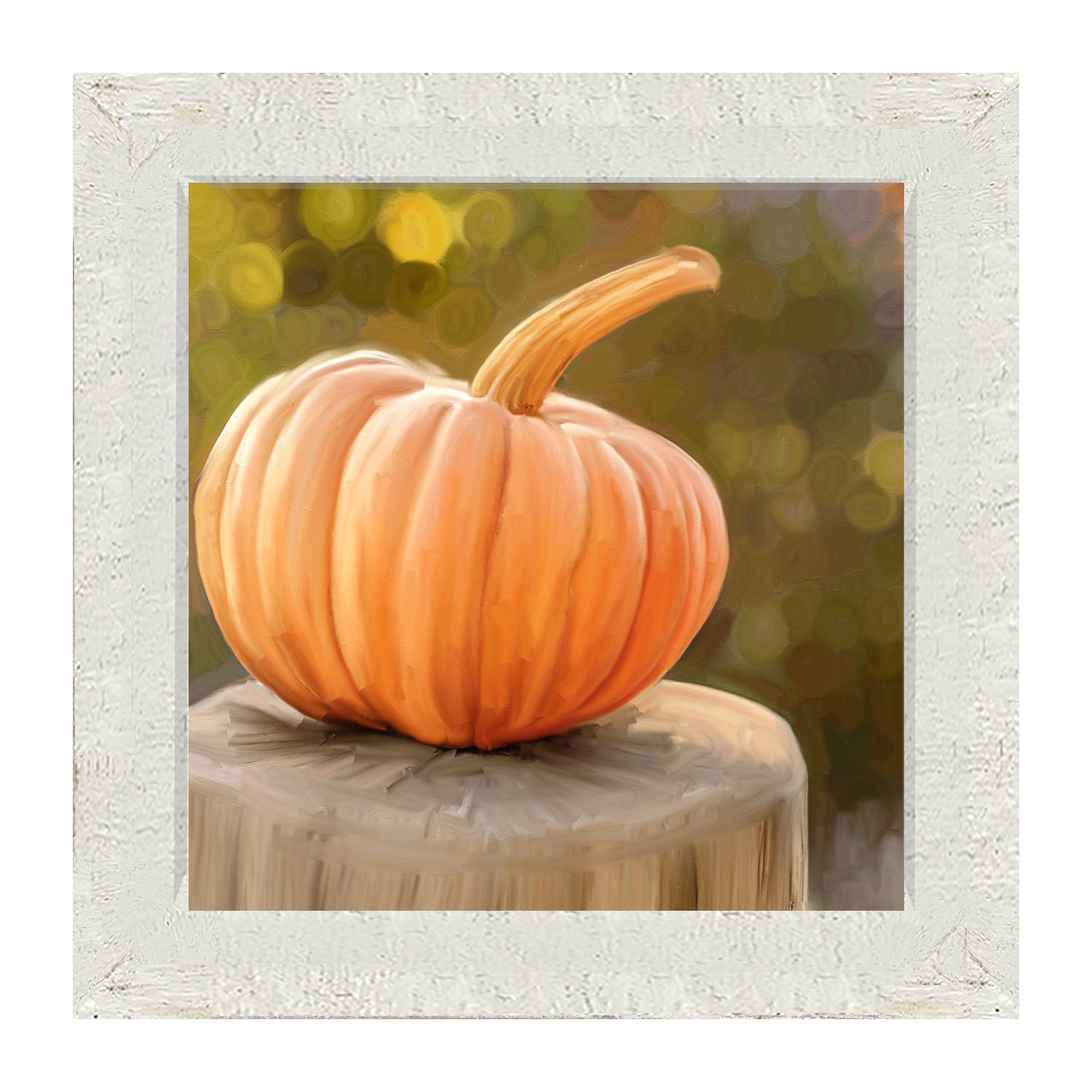 Pumpkin on stump - Framed art