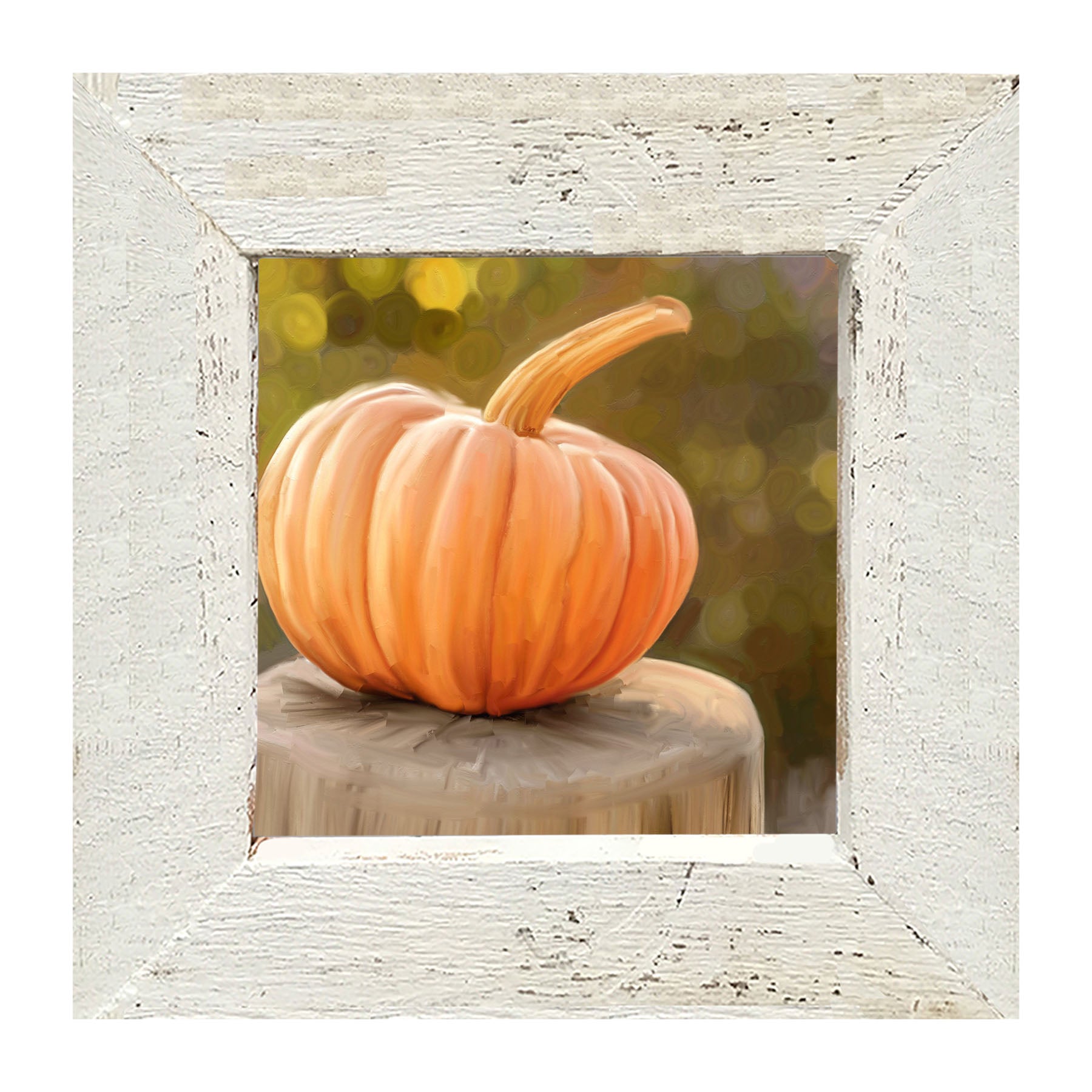 Pumpkin on stump - Framed art