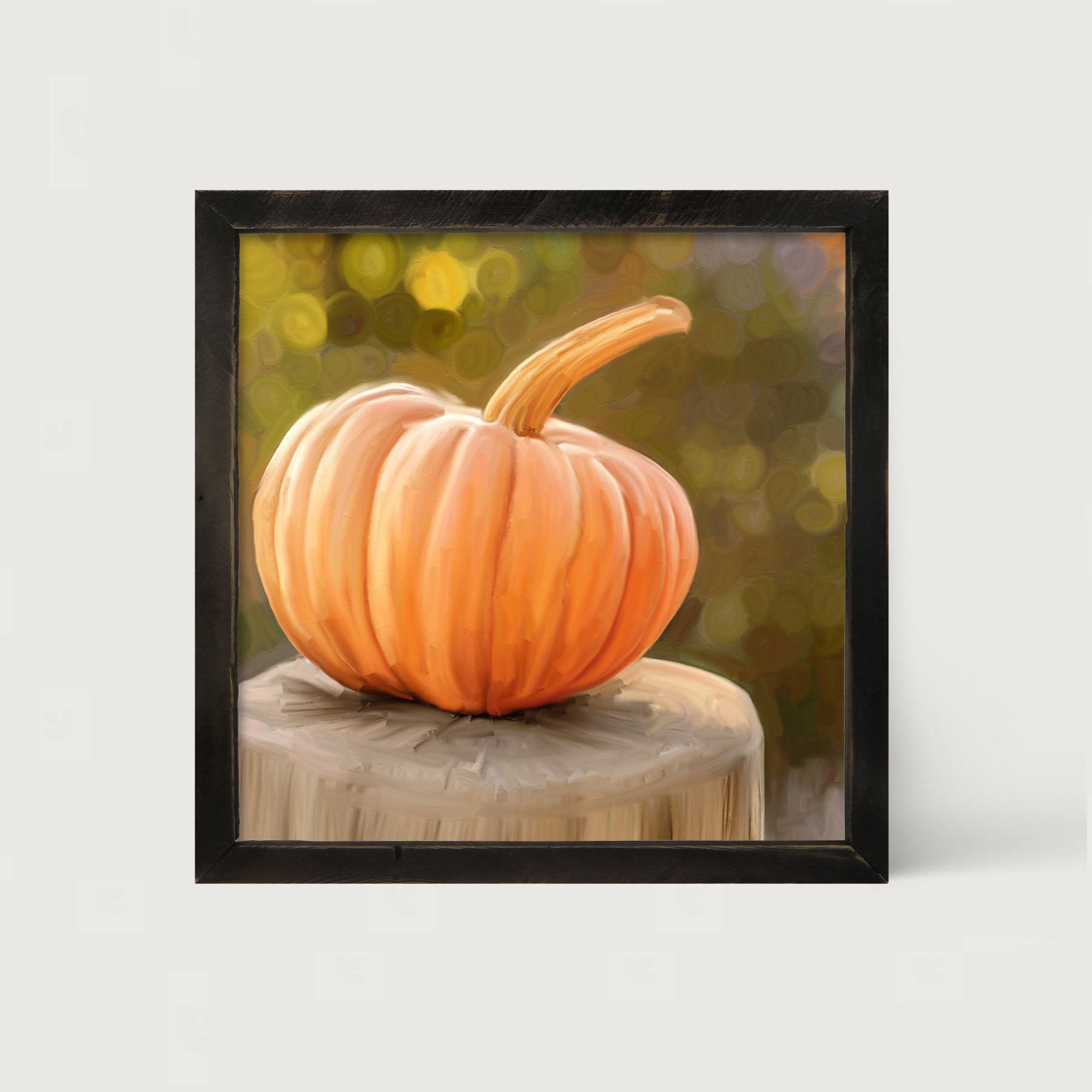 Pumpkin on stump - Framed art