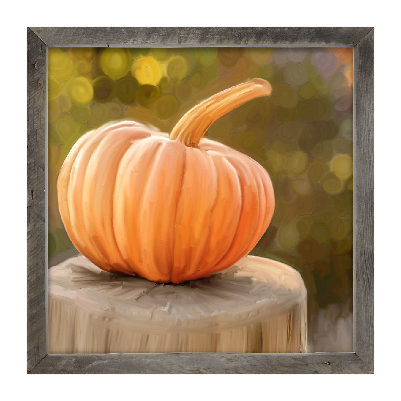 Pumpkin on stump - Framed art