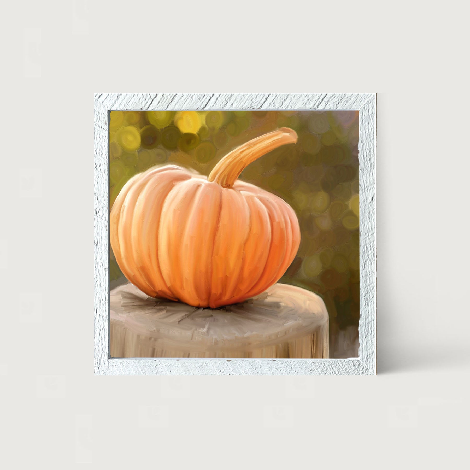 Pumpkin on stump - Framed art