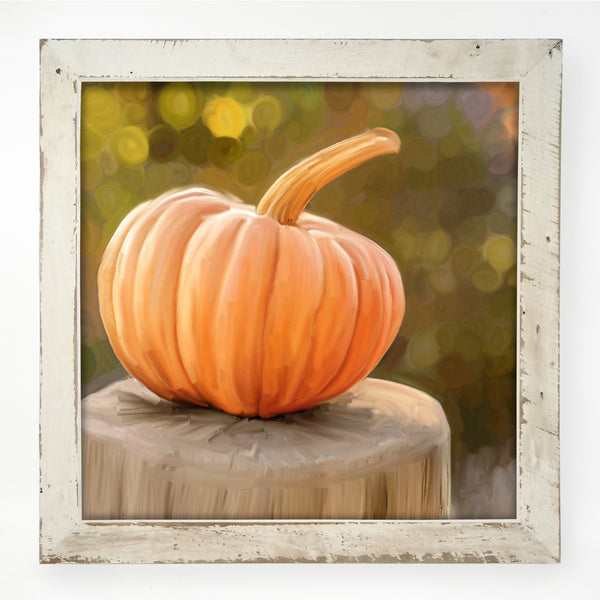 Pumpkin on stump