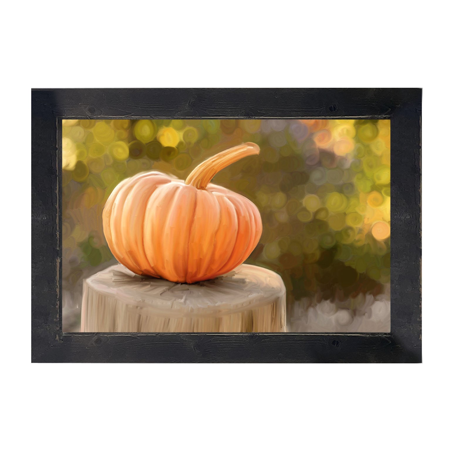 Pumpkin on stump - Framed art