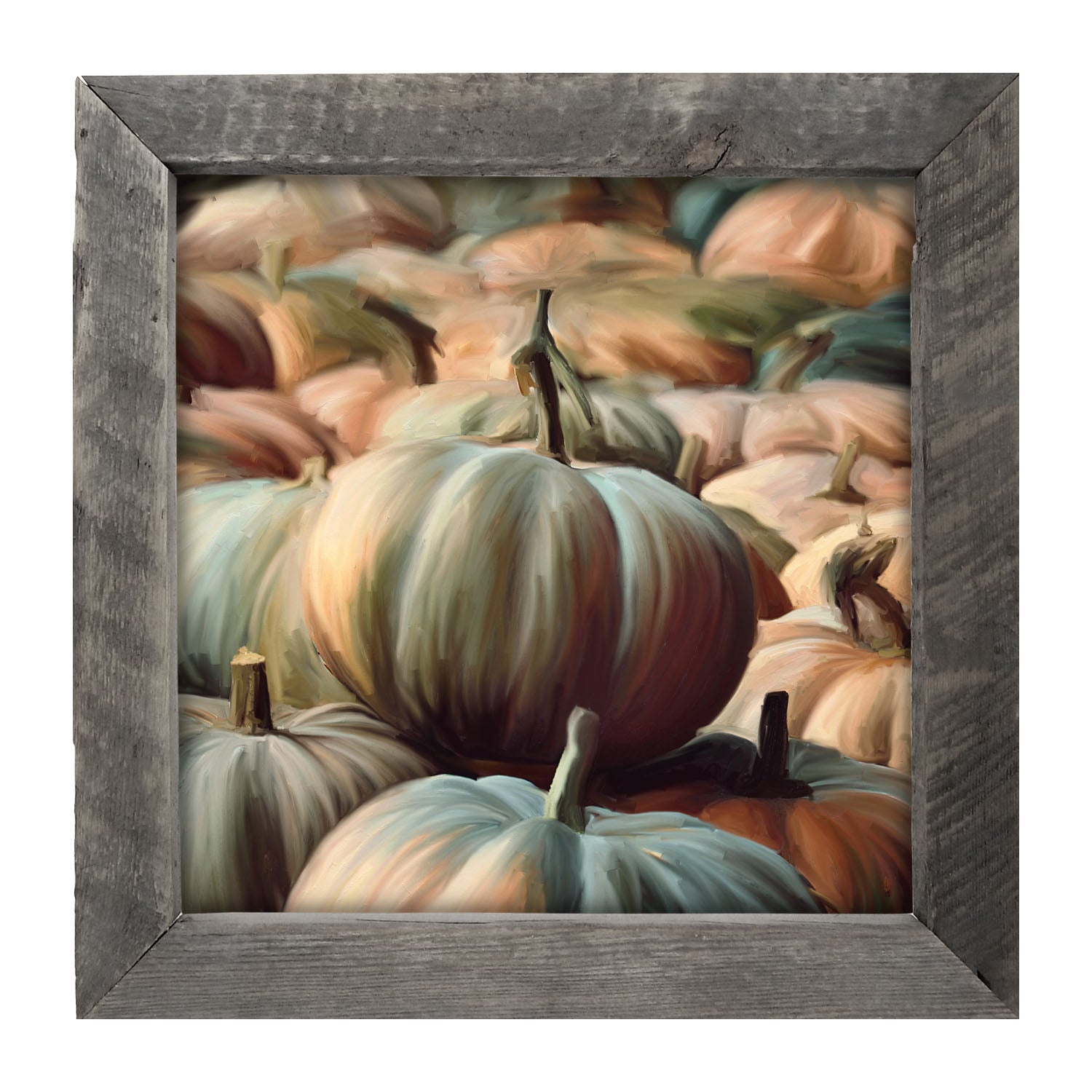 Green pumpkins - Framed art