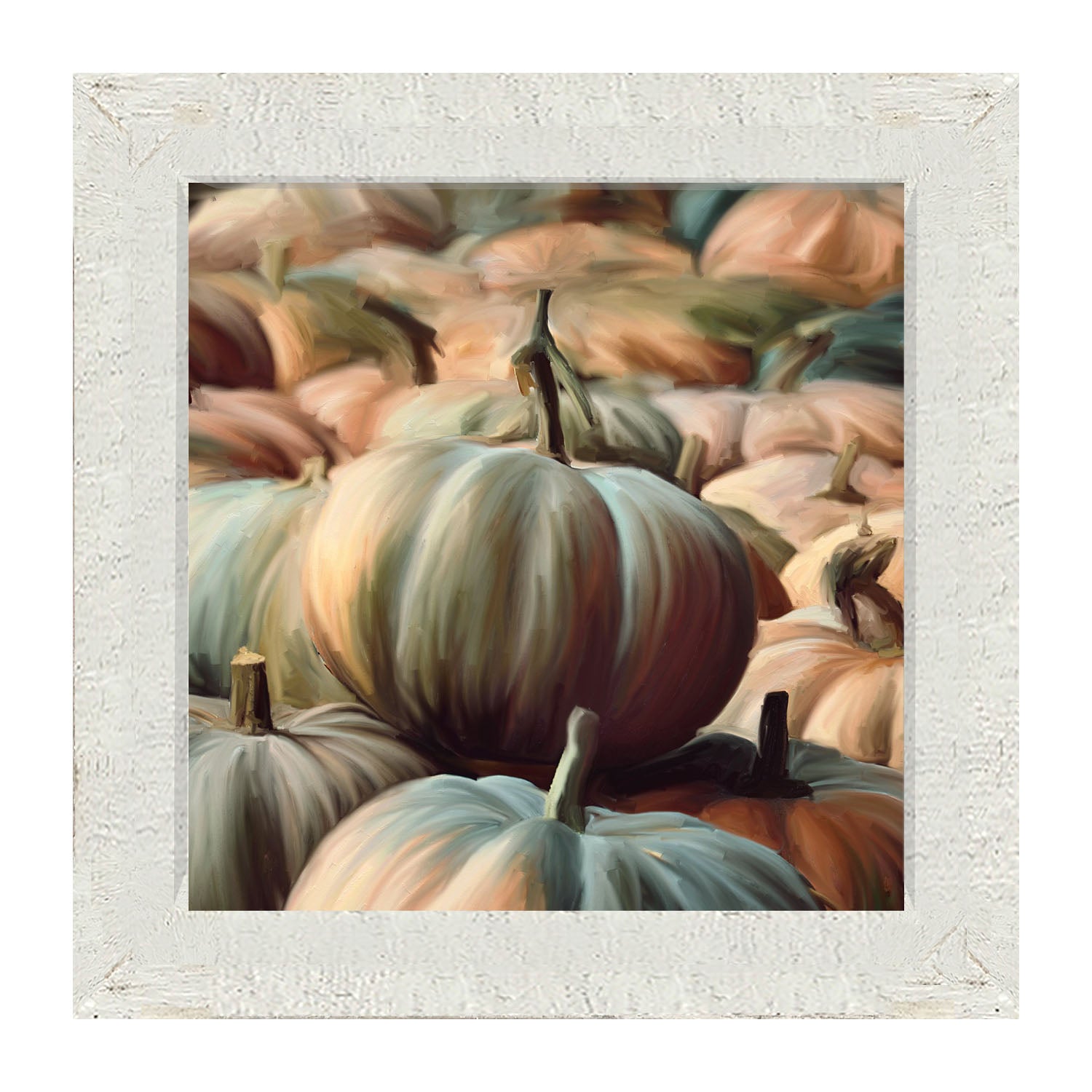 Green pumpkins - Framed art