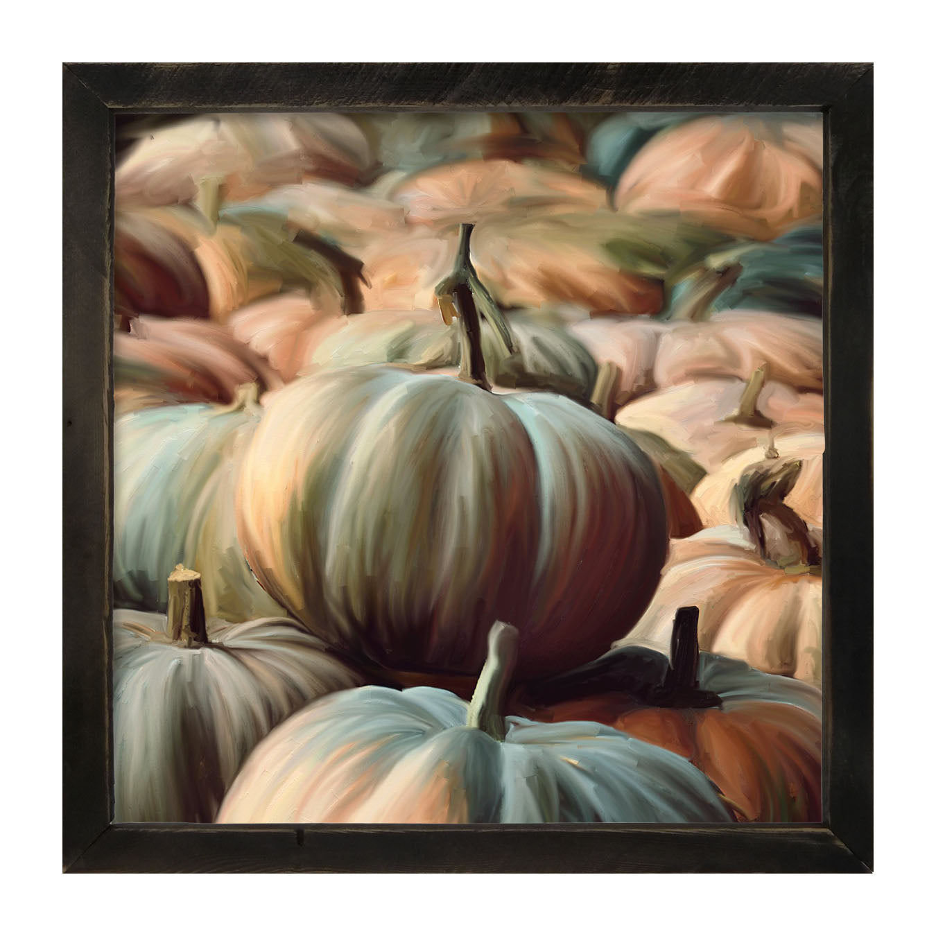 Green pumpkins - Framed art