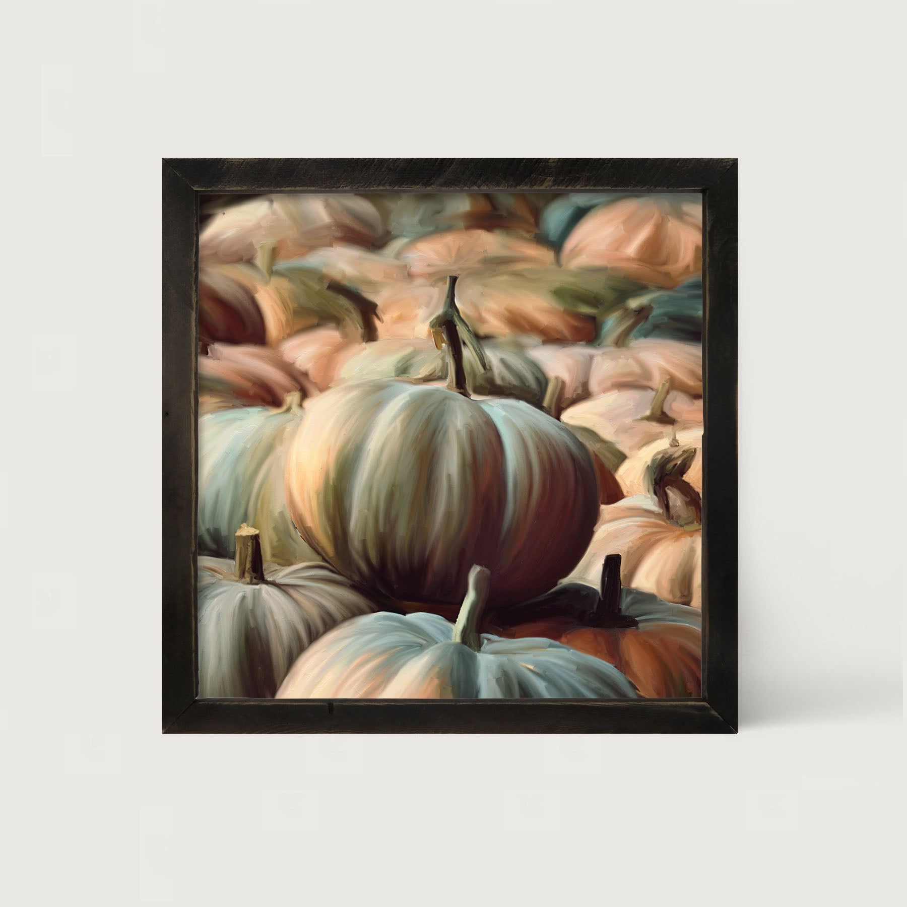 Green pumpkins - Framed art