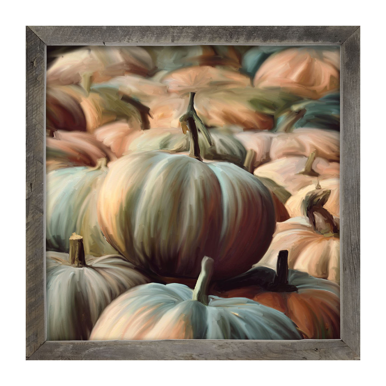 Green pumpkins - Framed art