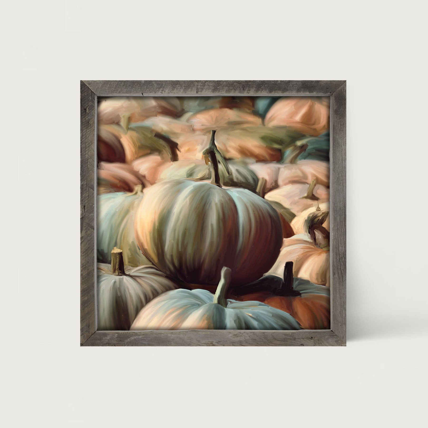 Green pumpkins - Framed art