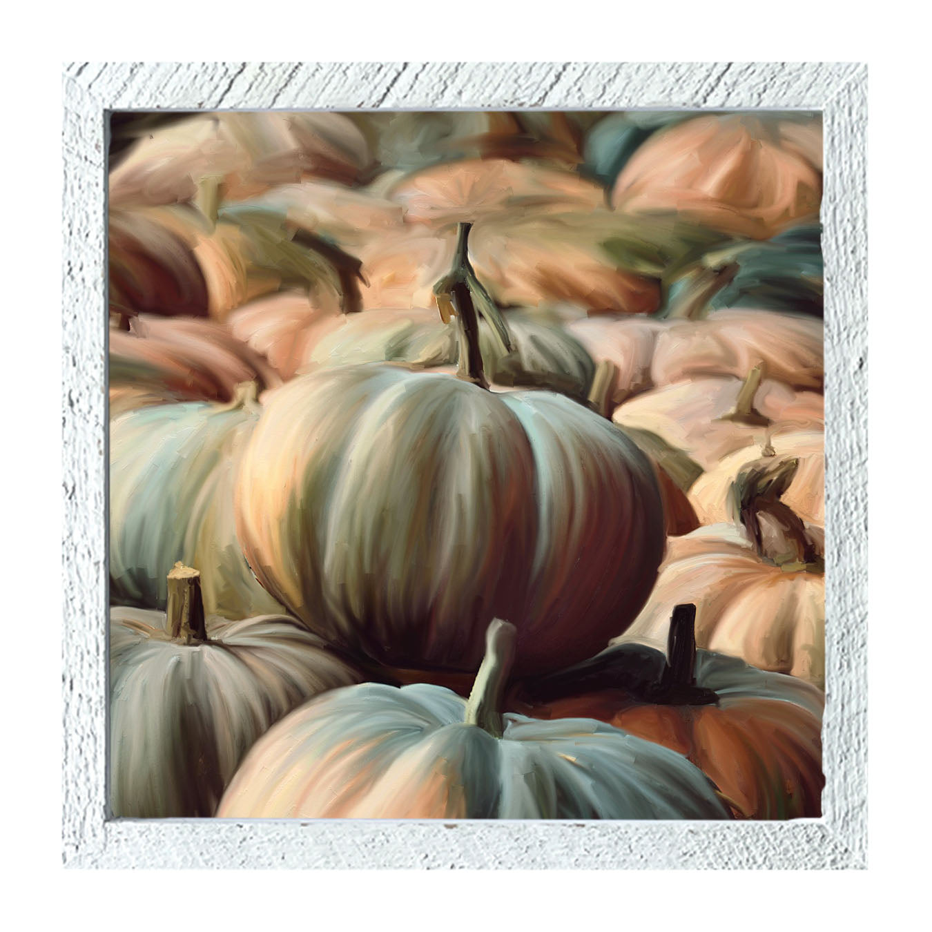 Green pumpkins - Framed art