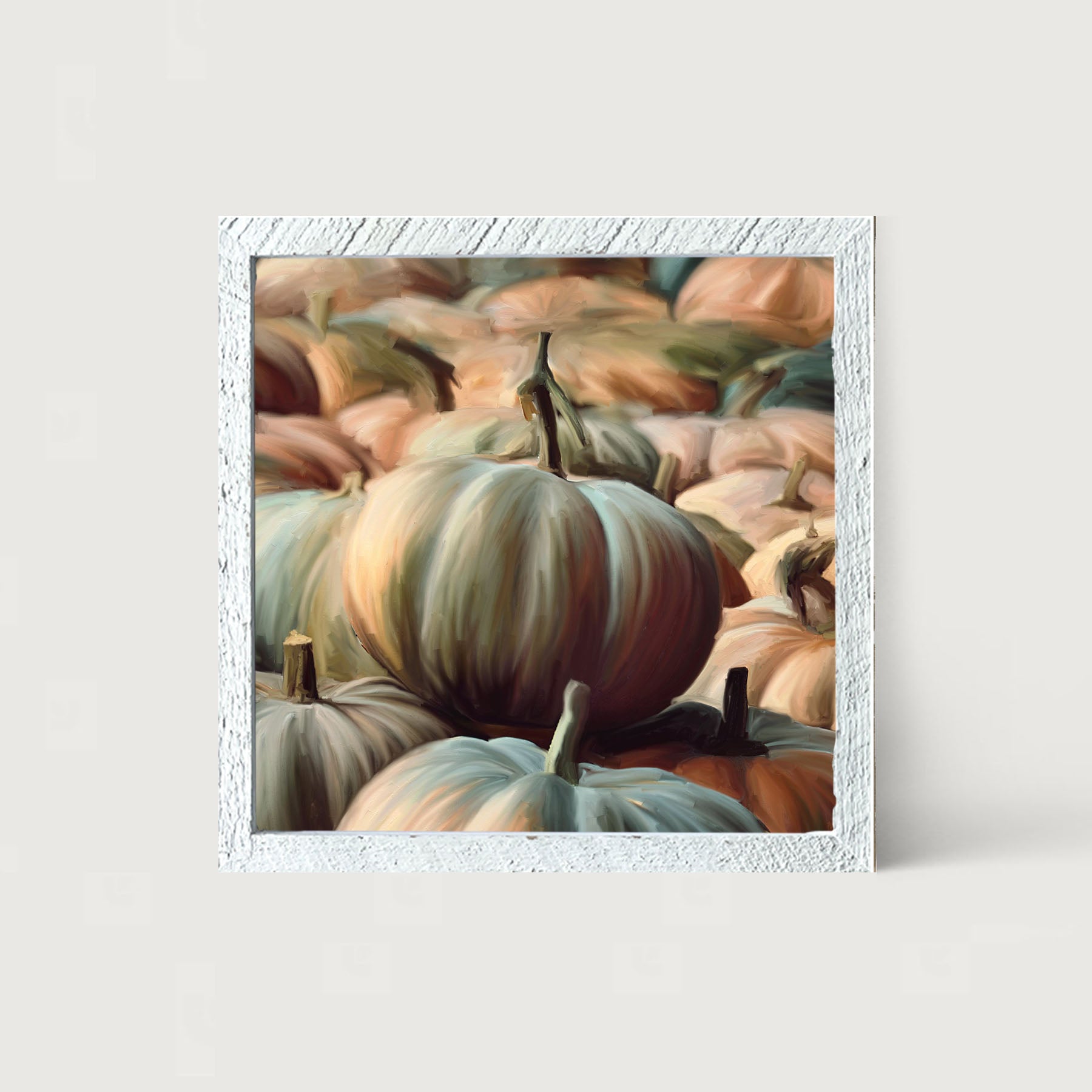 Green pumpkins - Framed art