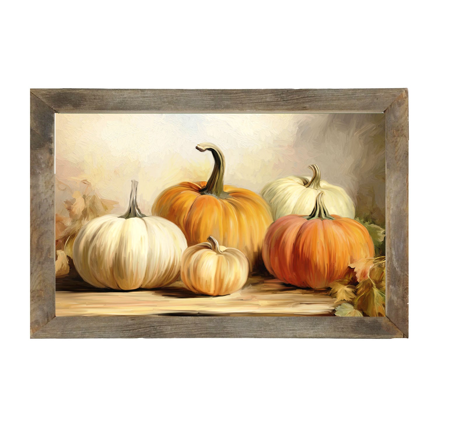 Pumpkins on a table