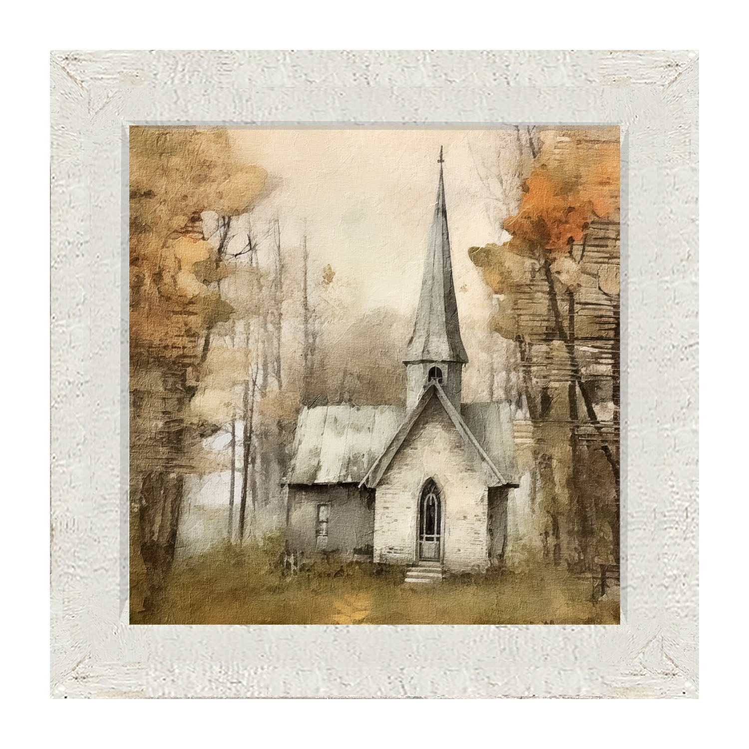 Autumn Church 3 - Framed Art