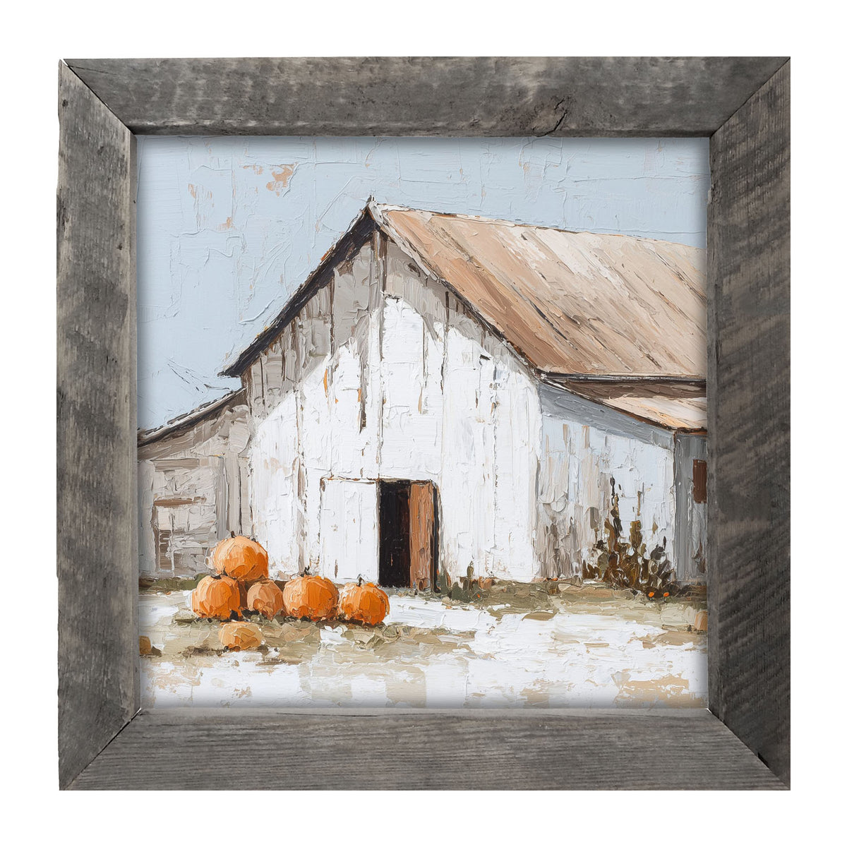 Barn with Pumpkins - Framed Art