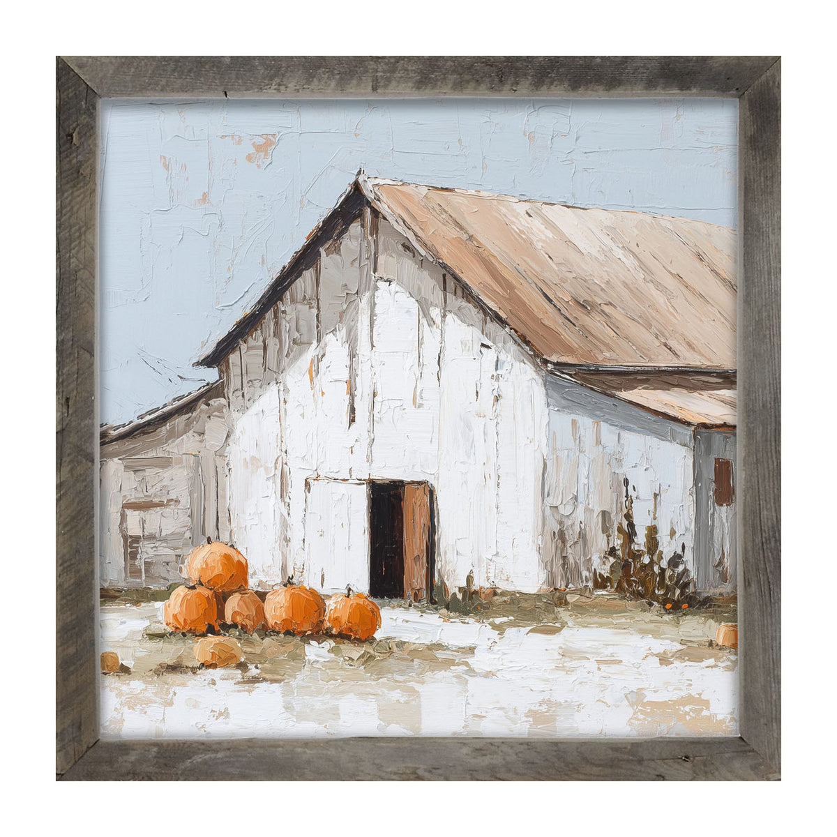 Barn with Pumpkins - Framed Art
