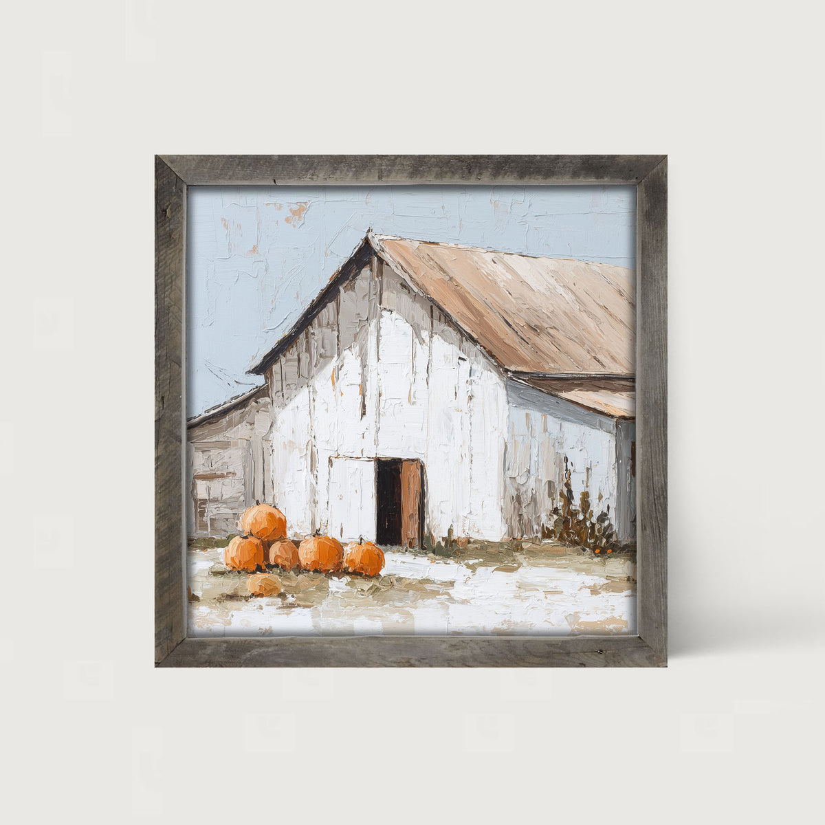 Barn with Pumpkins - Framed Art