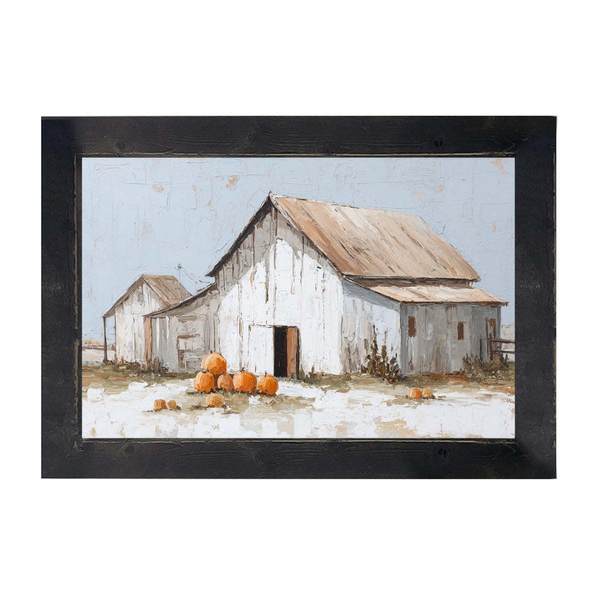 Barn with Pumpkins - Framed Art
