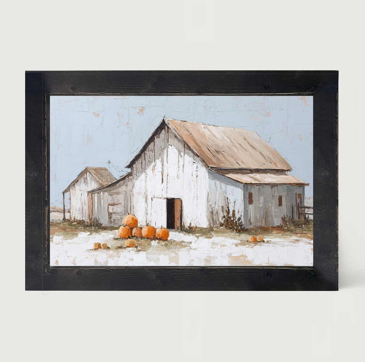Barn with Pumpkins - Framed Art