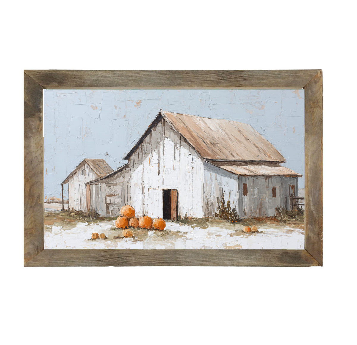 Barn with Pumpkins - Framed Art