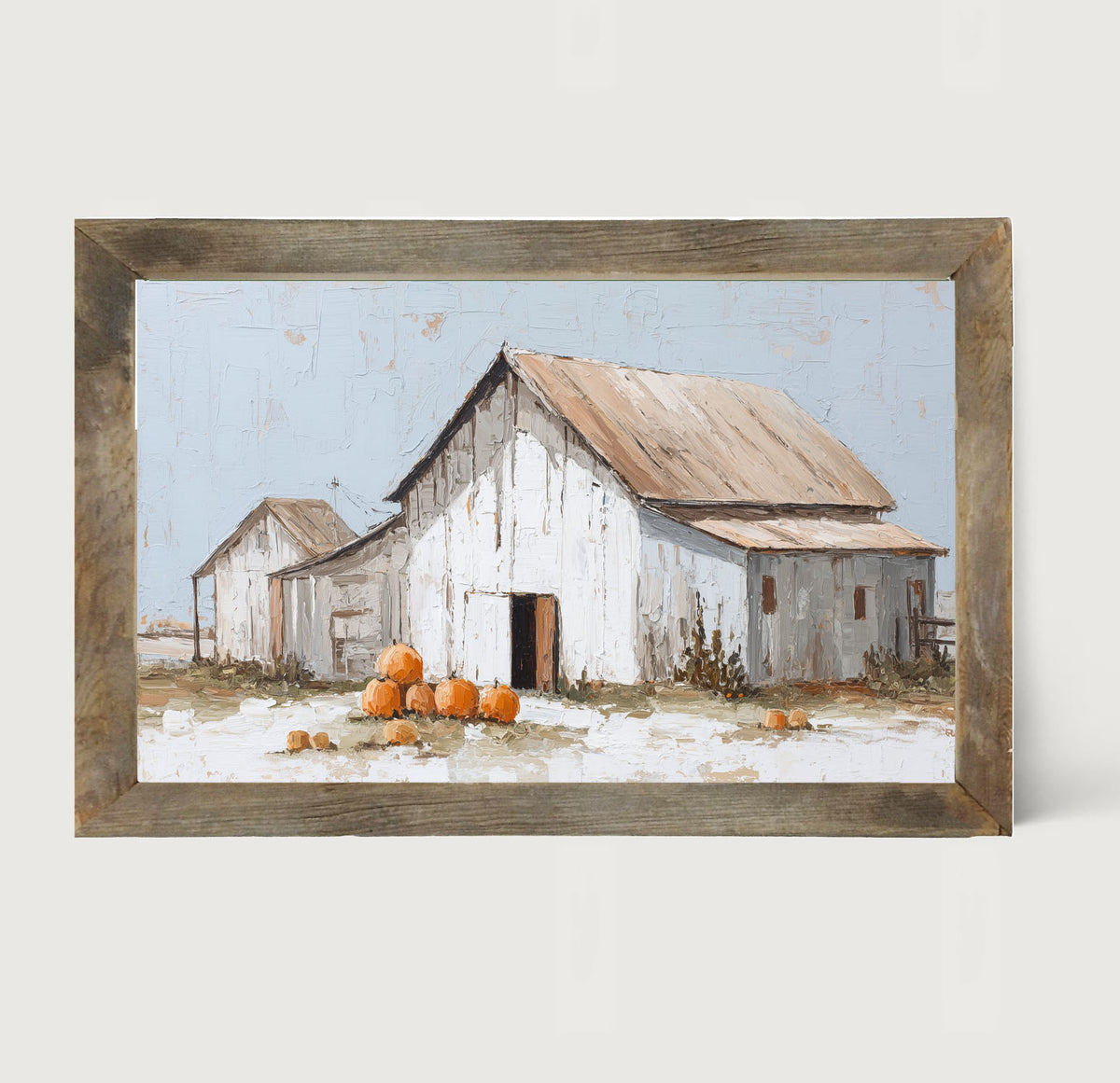 Barn with Pumpkins - Framed Art