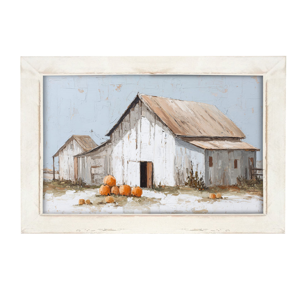 Barn with Pumpkins - Framed Art