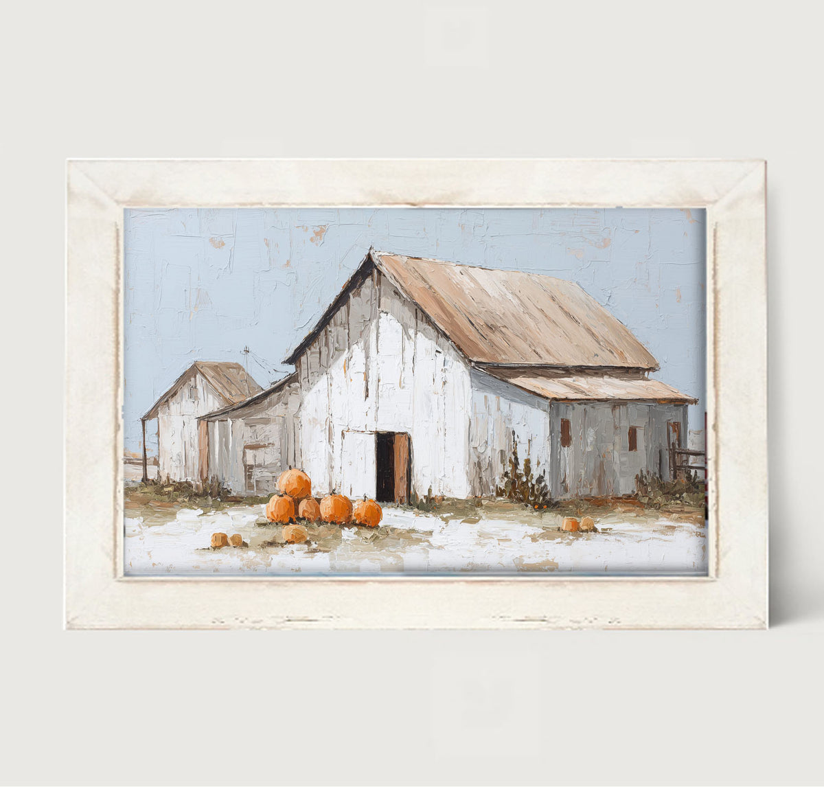 Barn with Pumpkins - Framed Art
