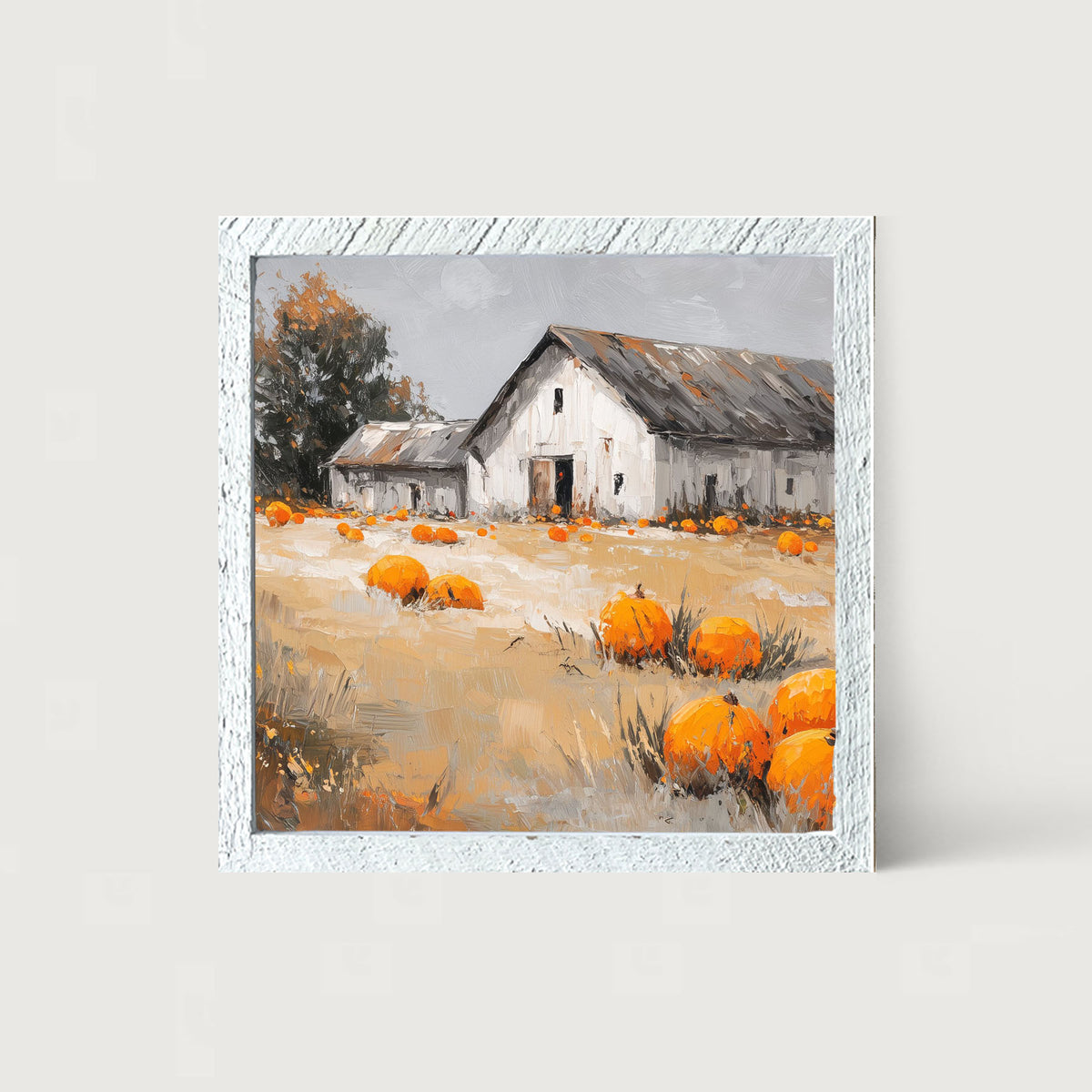 Orange Pumpkins in Field