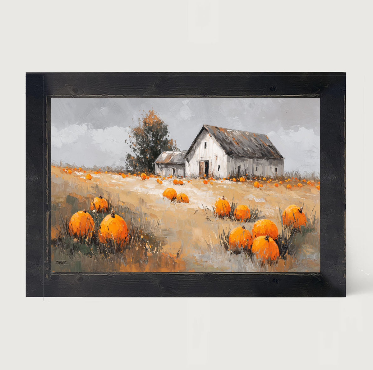 Orange Pumpkins in Field