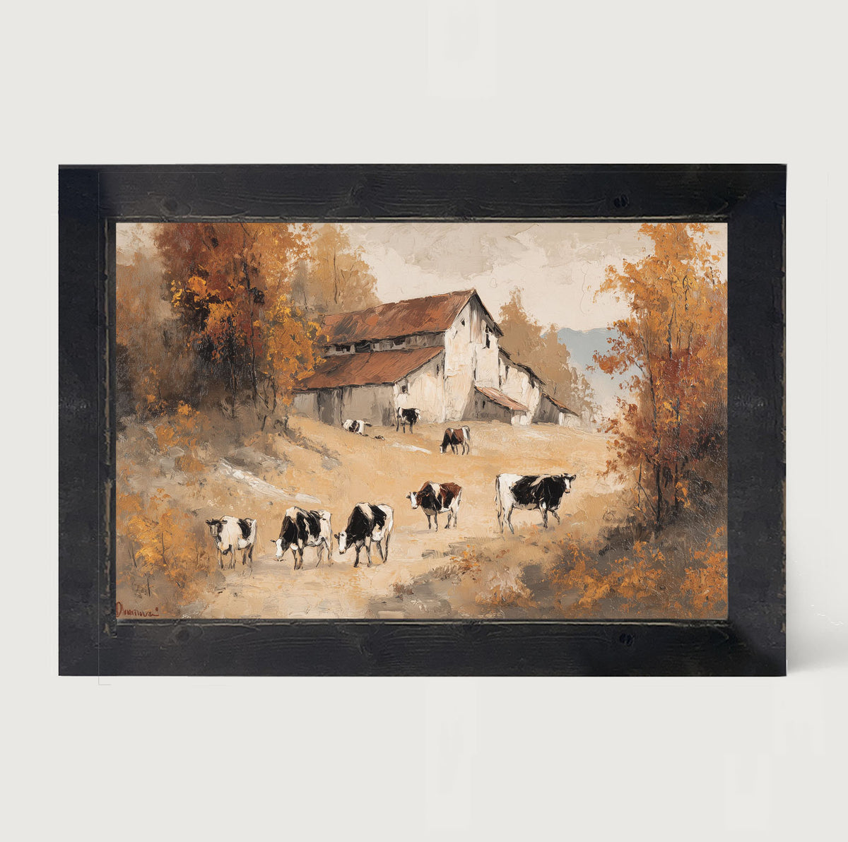Cows in the Autumn - Framed Art