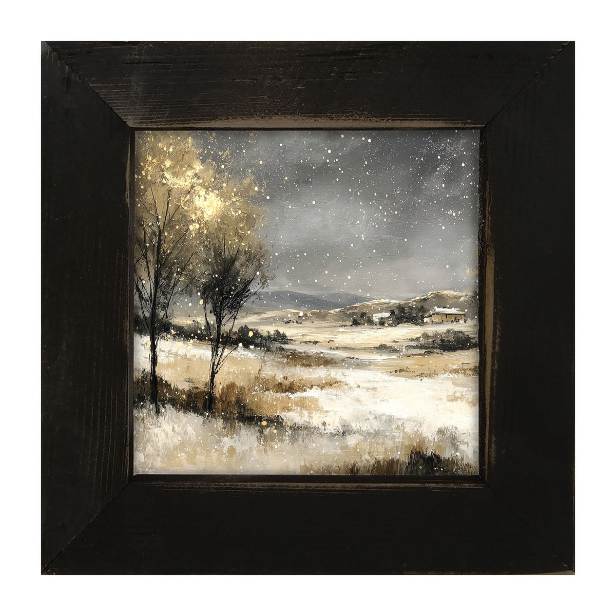 Snow Falling on a Field - Framed Art